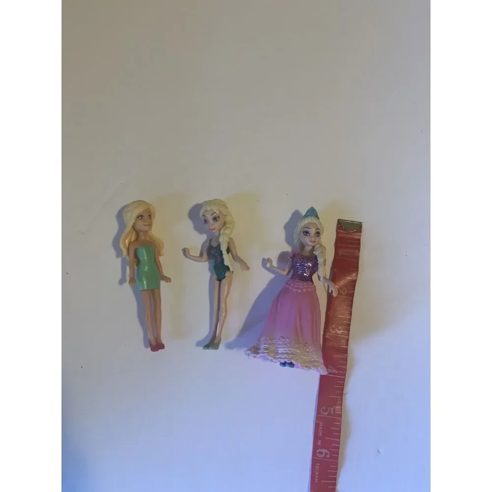DISNEY PRINCESS Magic Clip Polly Pocket Dolls Mattel 2009 Mixed Lot Frozen‎ Elsa